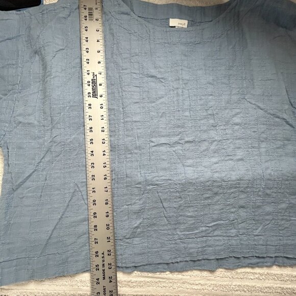 J.Jill Pure Jill Womens Boat Neck Textured Oversized Top 3/4 Sleeve Size XL Blue - Picture 8 of 8